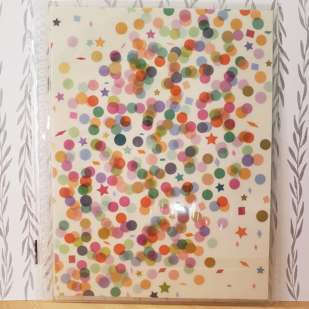 Erin Condren 7x9 Metallic Confetti front & back interchangeable cover NWT